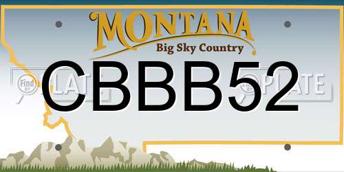 CBBB52 Montana License Plate