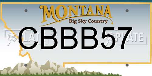 CBBB57 Montana License Plate