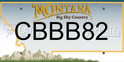 CBBB82 Montana License Plate