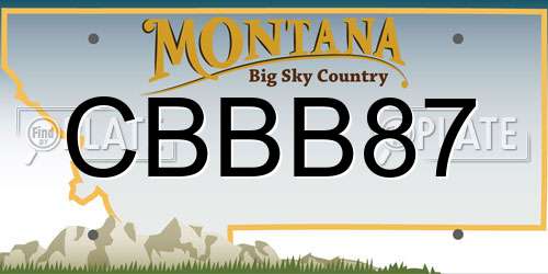 CBBB87 Montana License Plate
