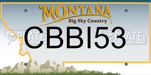 CBBI53 Montana License Plate