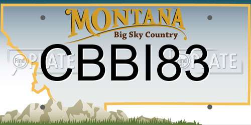 CBBI83 Montana License Plate