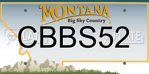 CBBS52 Montana License Plate