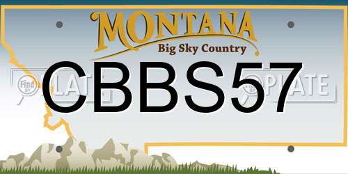 CBBS57 Montana License Plate