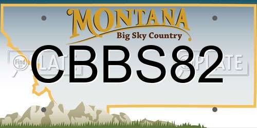 CBBS82 Montana License Plate