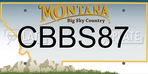 CBBS87 Montana License Plate