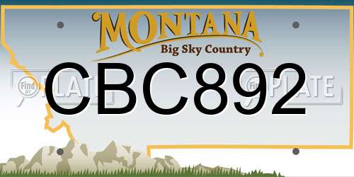 CBC892 Montana License Plate