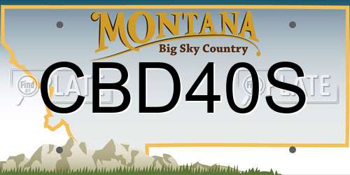 CBD40S Montana License Plate