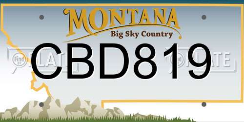 CBD819 Montana License Plate