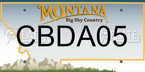CBDA05 Montana License Plate