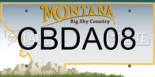 CBDA08 Montana License Plate