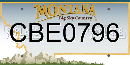 CBE0796 Montana License Plate