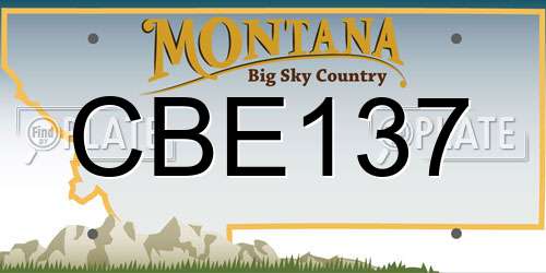 CBE137 Montana License Plate