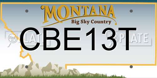 CBE13T Montana License Plate