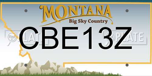 CBE13Z Montana License Plate