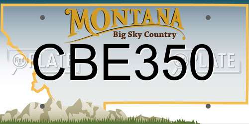 CBE350 Montana License Plate