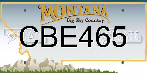 CBE465 Montana License Plate