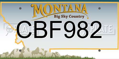 CBF982 Montana License Plate