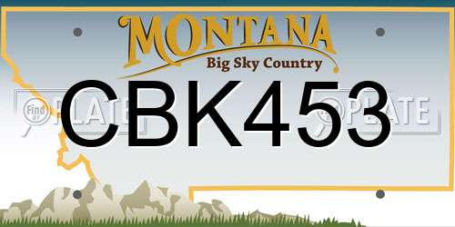 CBK453 Montana License Plate