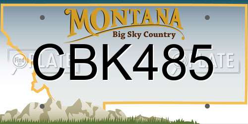 CBK485 Montana License Plate