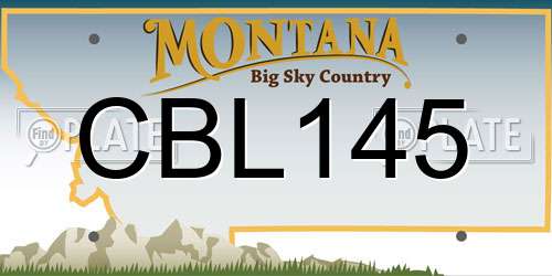 CBL145 Montana License Plate