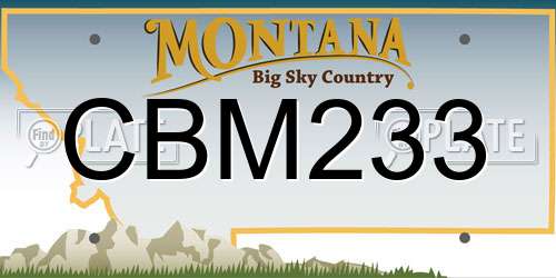 CBM233 Montana License Plate