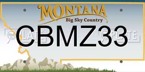 CBMZ33 Montana License Plate
