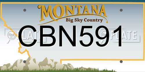 CBN591 Montana License Plate