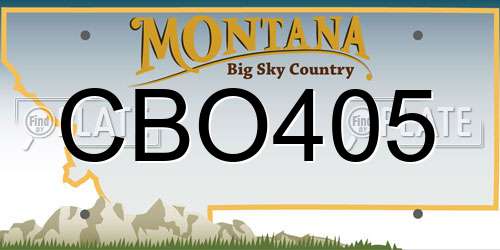CBO405 Montana License Plate