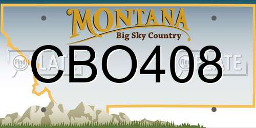 CBO408 Montana License Plate