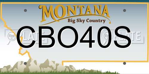 CBO40S Montana License Plate