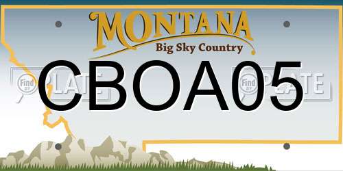 CBOA05 Montana License Plate