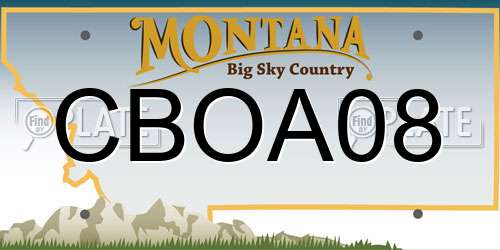 CBOA08 Montana License Plate