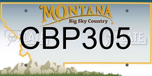 CBP305 Montana License Plate