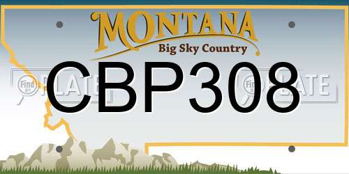 CBP308 Montana License Plate