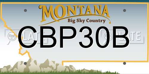 CBP30B Montana License Plate