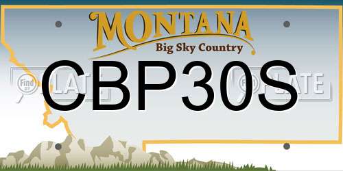 CBP30S Montana License Plate