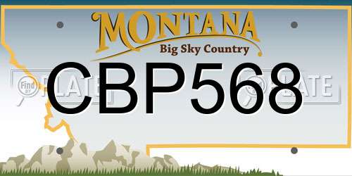 CBP568 Montana License Plate