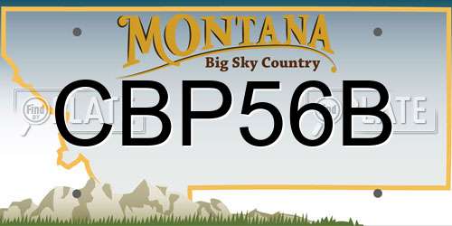 CBP56B Montana License Plate