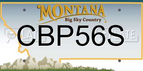 CBP56S Montana License Plate