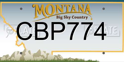 CBP774 Montana License Plate