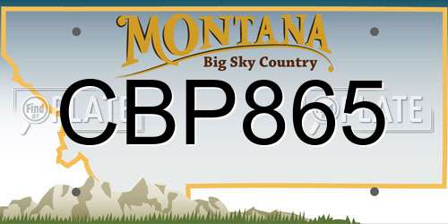 CBP865 Montana License Plate