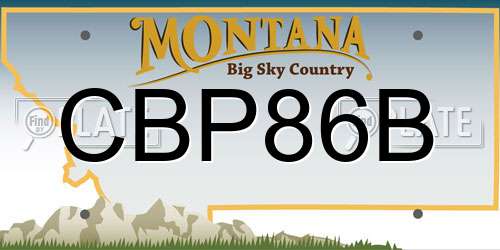 CBP86B Montana License Plate