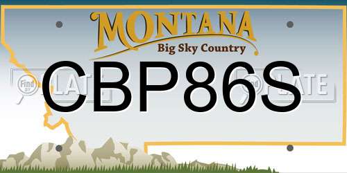 CBP86S Montana License Plate