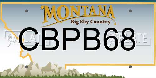 CBPB68 Montana License Plate