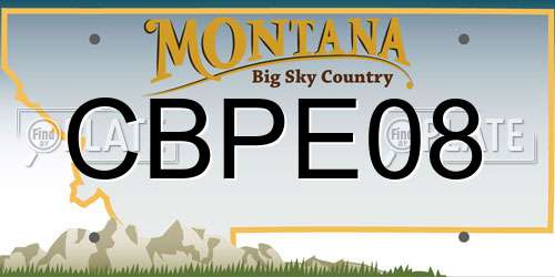 CBPE08 Montana License Plate