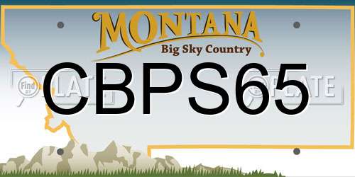 CBPS65 Montana License Plate