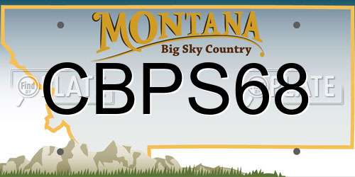 CBPS68 Montana License Plate