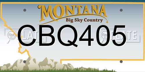 CBQ405 Montana License Plate