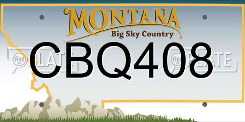 CBQ408 Montana License Plate